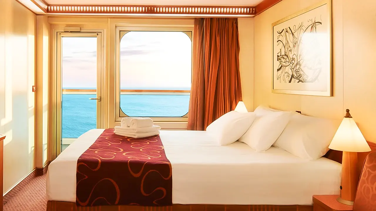 Favolosa Costa Favolosa: Luxurious cruise ship with elegant décor, comfortable cabins, and balconies. Offers premium services and modern amenities.